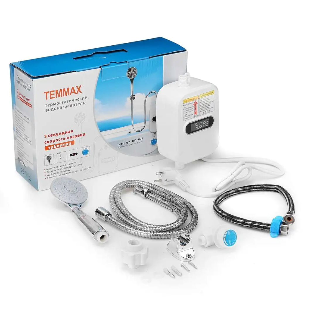 Agua caliente al instante en solo 3 segundos / Calentador de Agua Instantáneo con Ducha LED