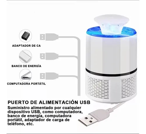 Lámpara Inteligente Mata Mosquitos UV / Protección silenciosa, sin químicos y 24/7