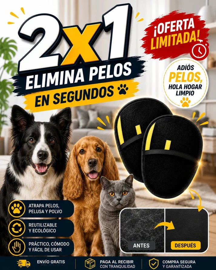 CleanPaws™ Guante Removedor de Pelos 2x1 | Mantén tus espacios impecables ✨