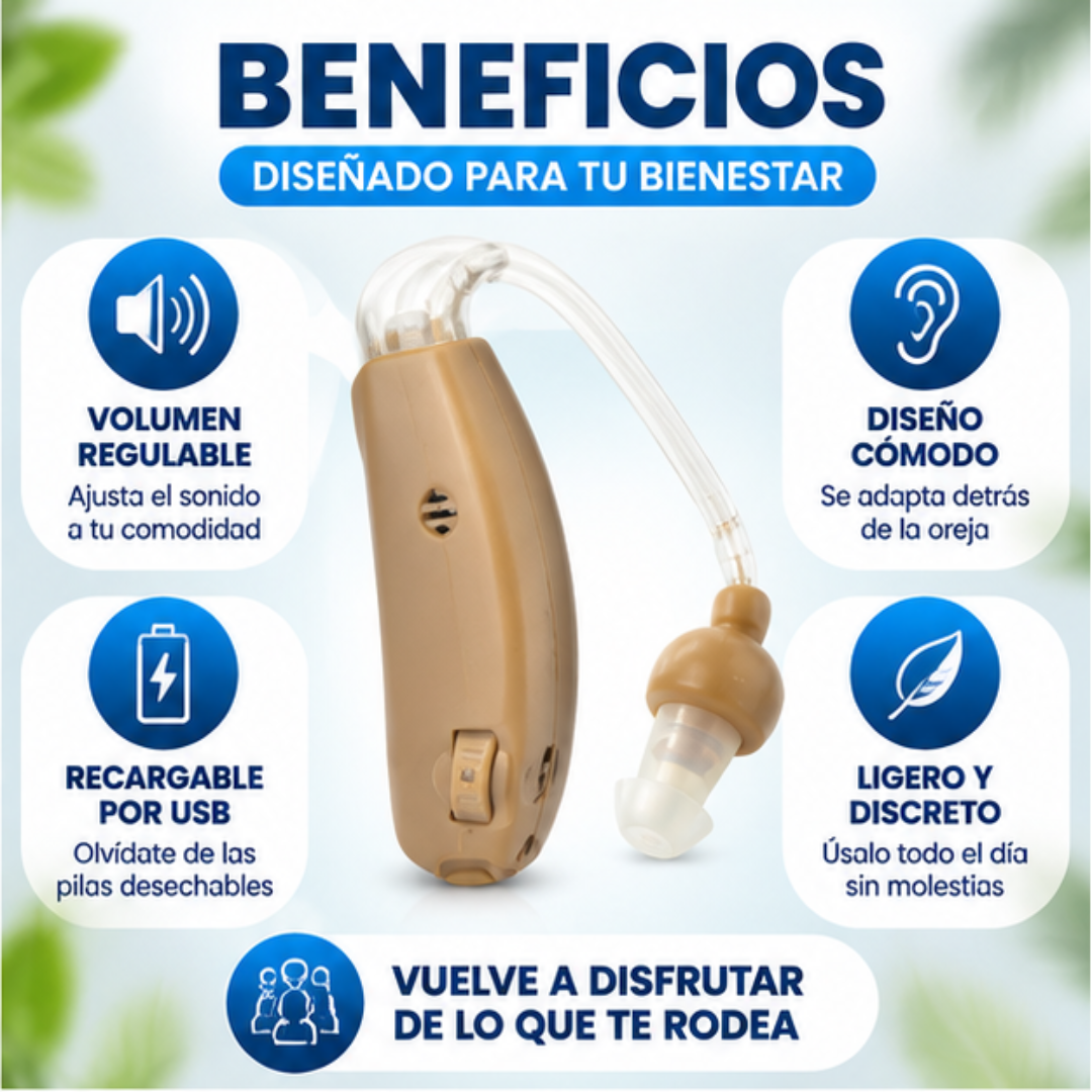 🎧 Amplificador Auditivo Recargable | 👂 Escucha Más y Disfruta Tus Conversaciones
