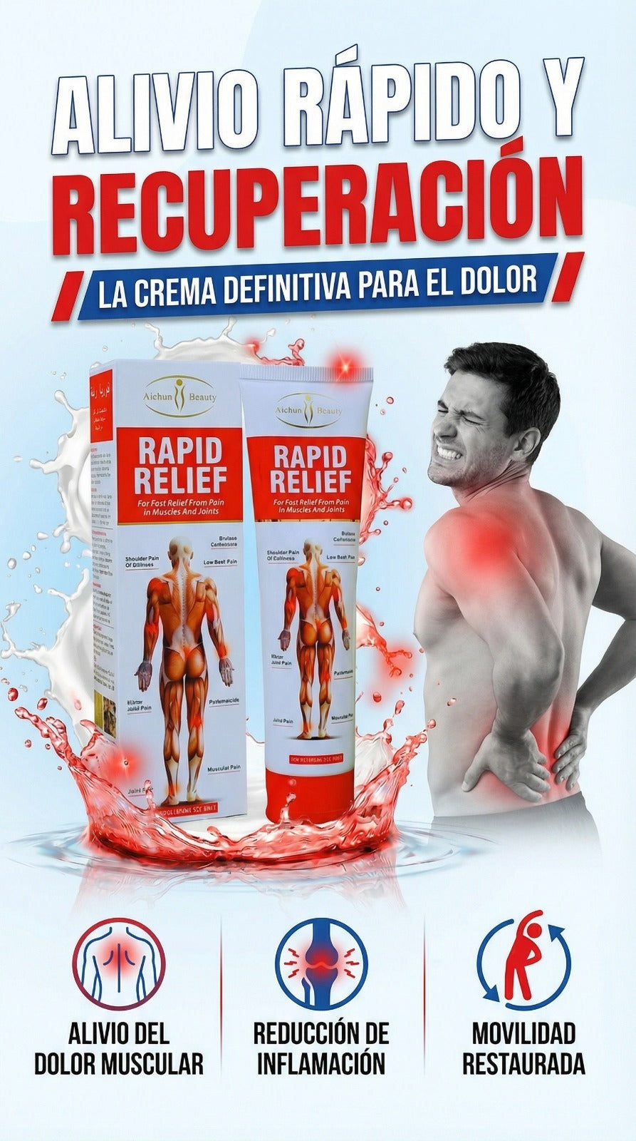 ¿Dolor al caminar, subir escaleras o dormir? Con RAPID RELIEF muévete sin limitaciones