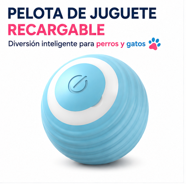 Pelota Interactiva para Mascotas Diversión y Ejercicio + Hasta 60 Minutos Continuos