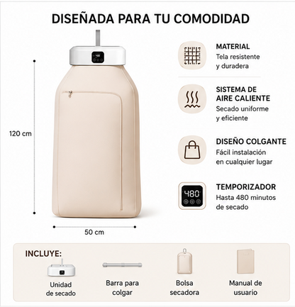 Secadora Portátil Colgante – Ropa seca y sin malos olores en minutos / #1 en ventas