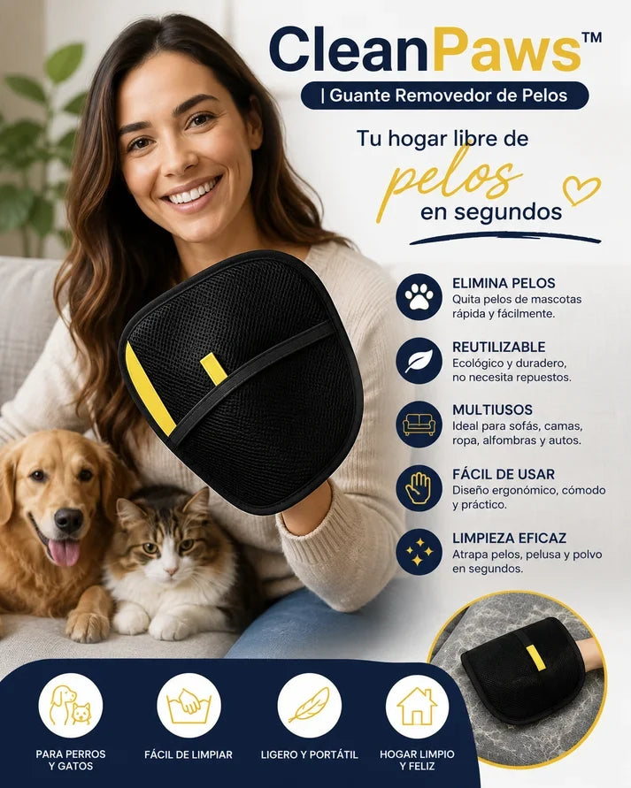 CleanPaws™ Guante Removedor de Pelos 2x1 | Mantén tus espacios impecables ✨