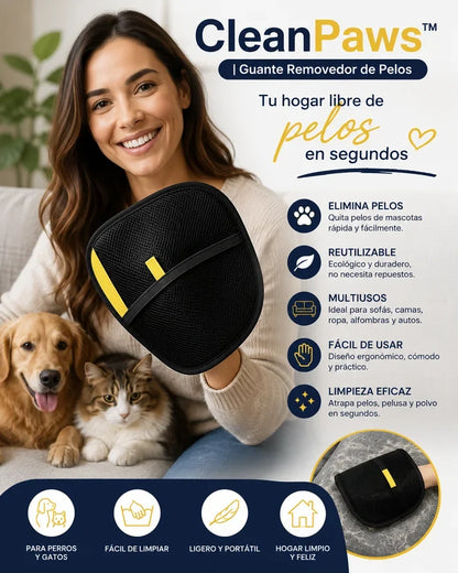 CleanPaws™ Guante Removedor de Pelos 2x1 | Mantén tus espacios impecables ✨