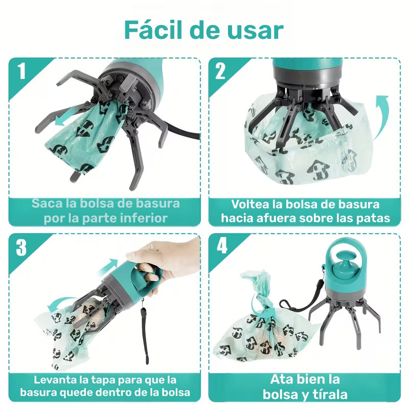 Recoge los desechos de tu mascota sin ensuciarte / Recogedor de excremento estilo araña