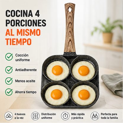 Sartén Antiadherente 4 en 1 🍳 Desayunos perfectos... ¡En solo unos minutos!