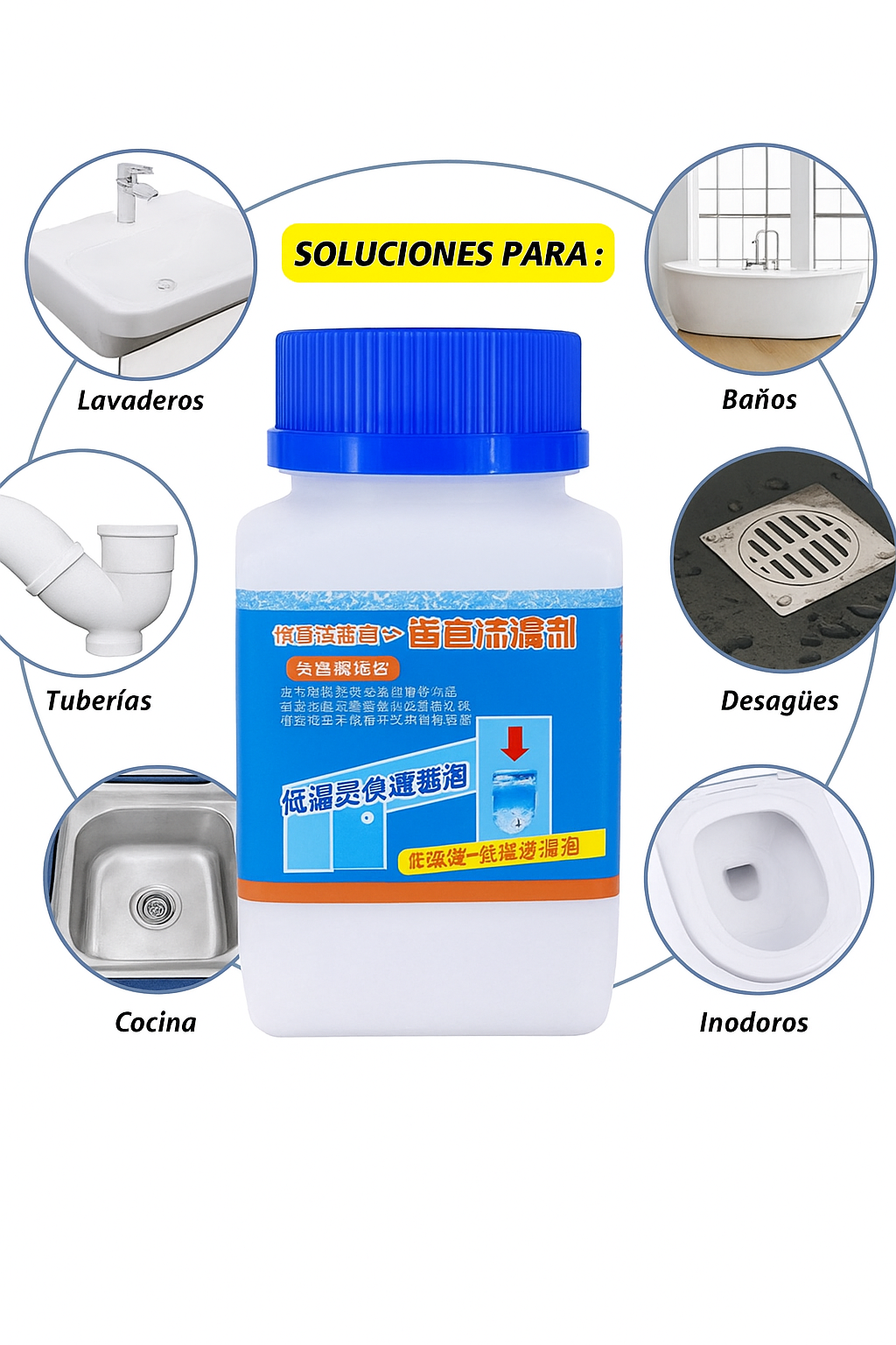 Destapa Cañerías Express 3x1 (110gr c/u) + Envío Gratis