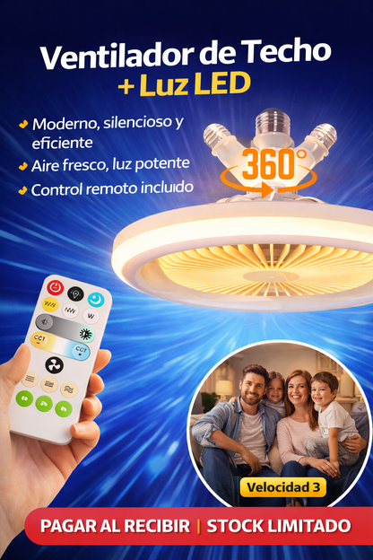 VENTILADOR DE TECHO CON LUZ🌪️💡