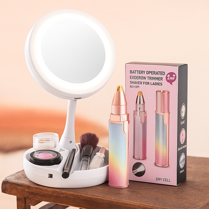 Depilador Facial 2 en 1 + Espejo con Luz LED Bigan™