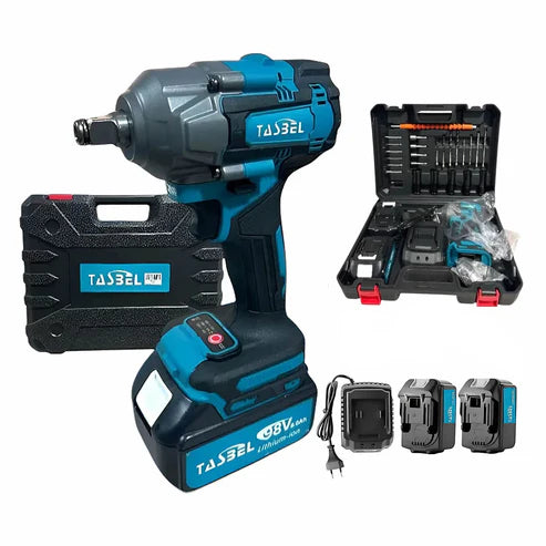 Llave Taladro de Impacto Inalámbrico TASBEL™ 98V + doble batería + Accesorios