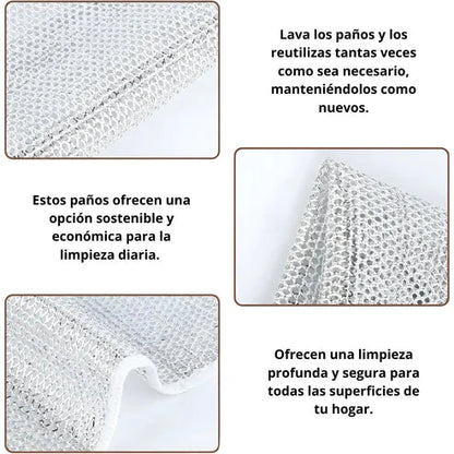 Paños de limpieza multiuso de malla metálica | Oferta Compra 5 Lleva 10