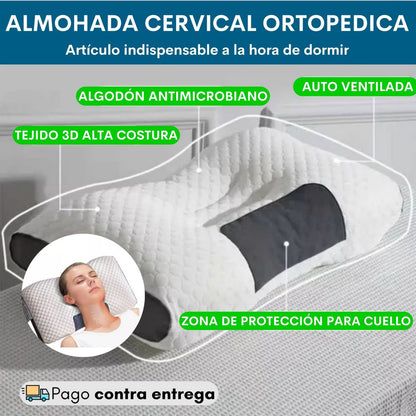 Almohada Cervical Ortopédica - Alivio del Dolor y Sueño Reparador