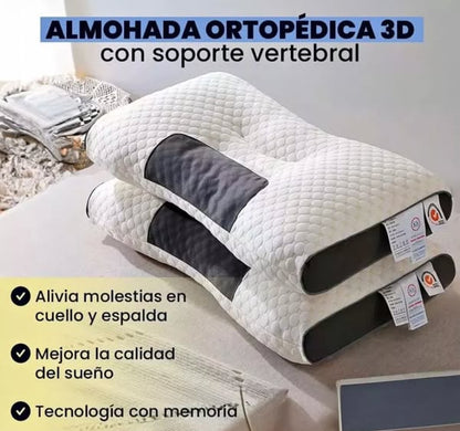 Almohada Cervical Ortopédica - Alivio del Dolor y Sueño Reparador