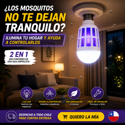 💡 Ampolleta LED Mata Mosquitos 2 en 1 🦟 | Ilumina y Ayuda a Controlar Insectos
