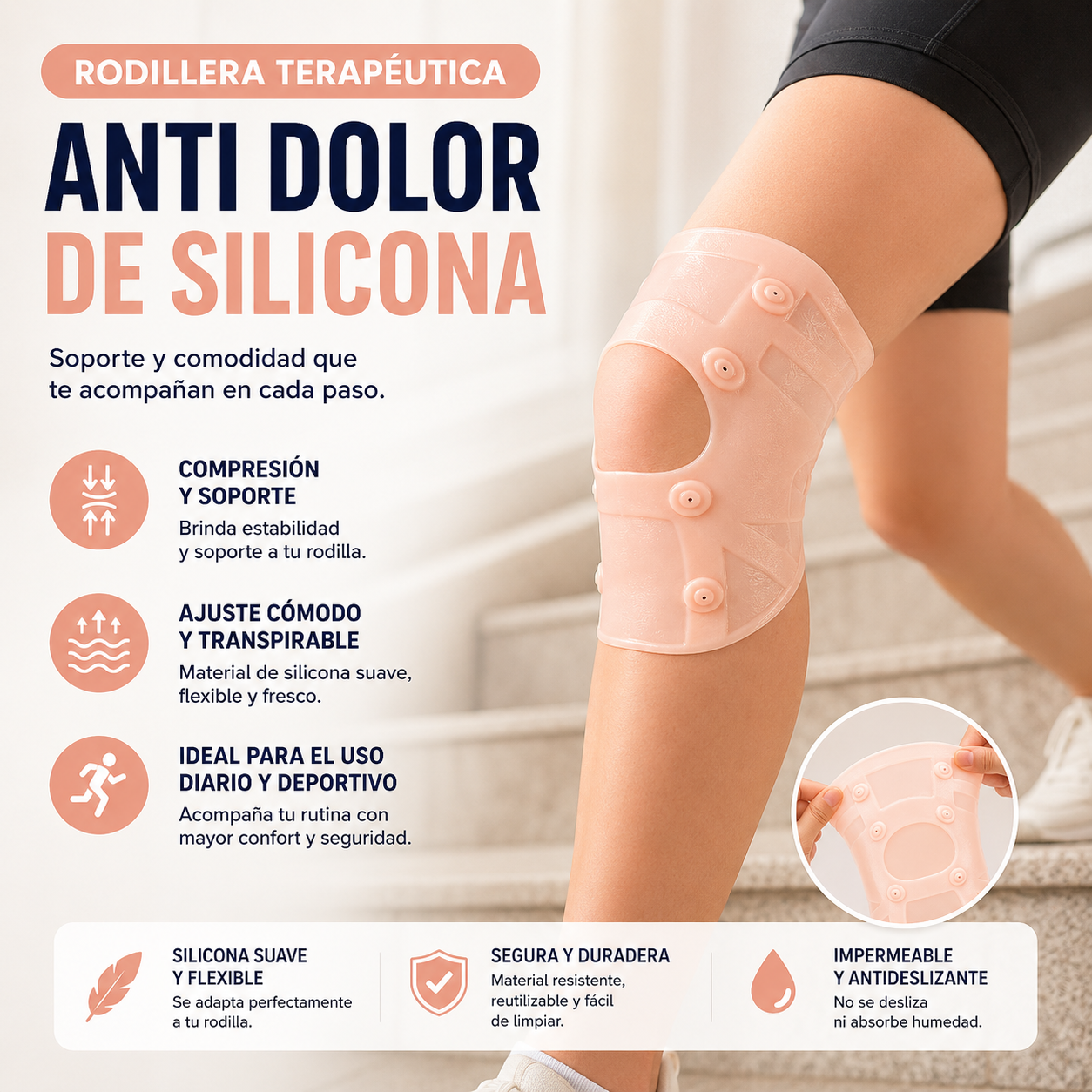 🦵 Rodillera de Silicona con Compresión | Soporte y Comodidad para Cada Paso