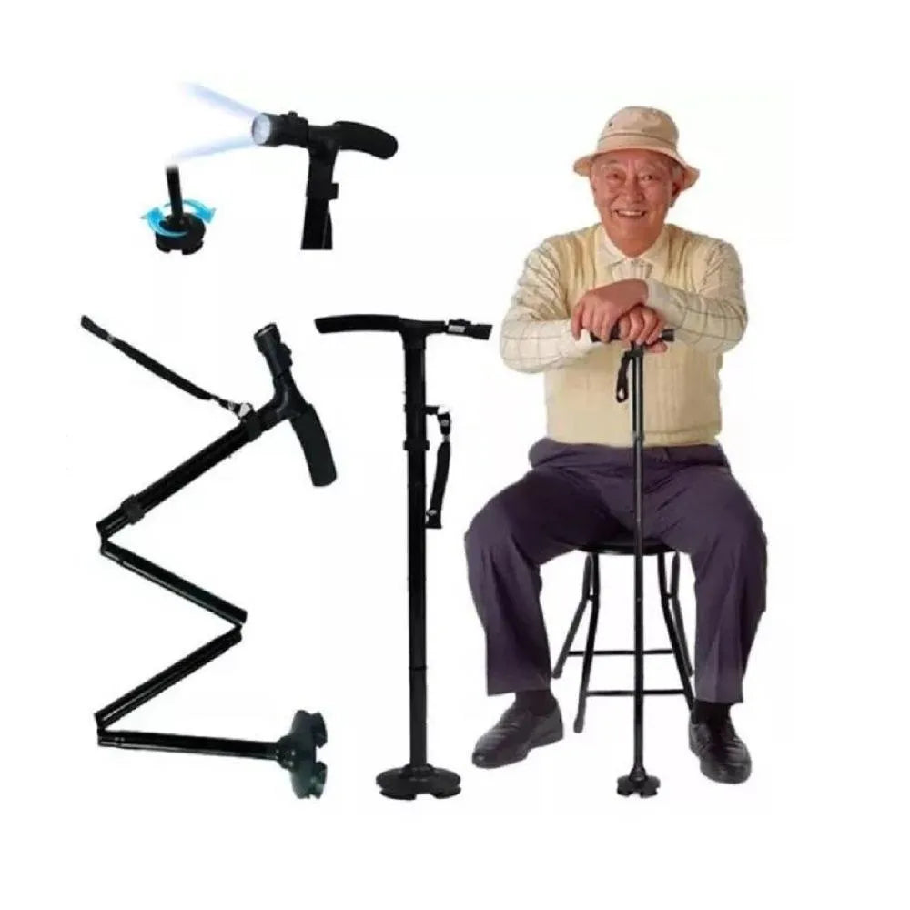 BASTON PLEGABLE CON LINTERTA
