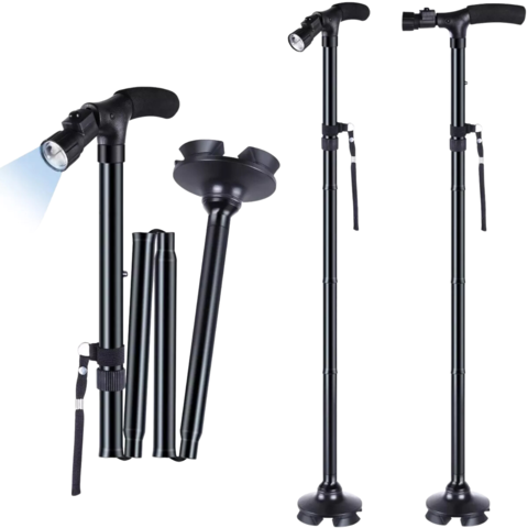 BASTON PLEGABLE CON LINTERTA