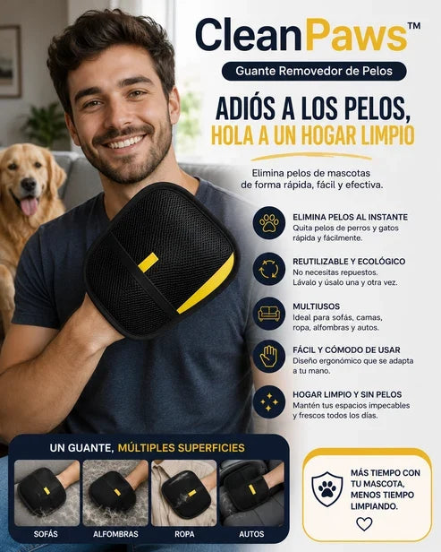 CleanPaws™ Guante Removedor de Pelos 2x1 | Mantén tus espacios impecables ✨