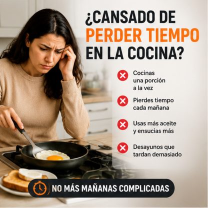 Sartén Antiadherente 4 en 1 🍳 Desayunos perfectos... ¡En solo unos minutos!