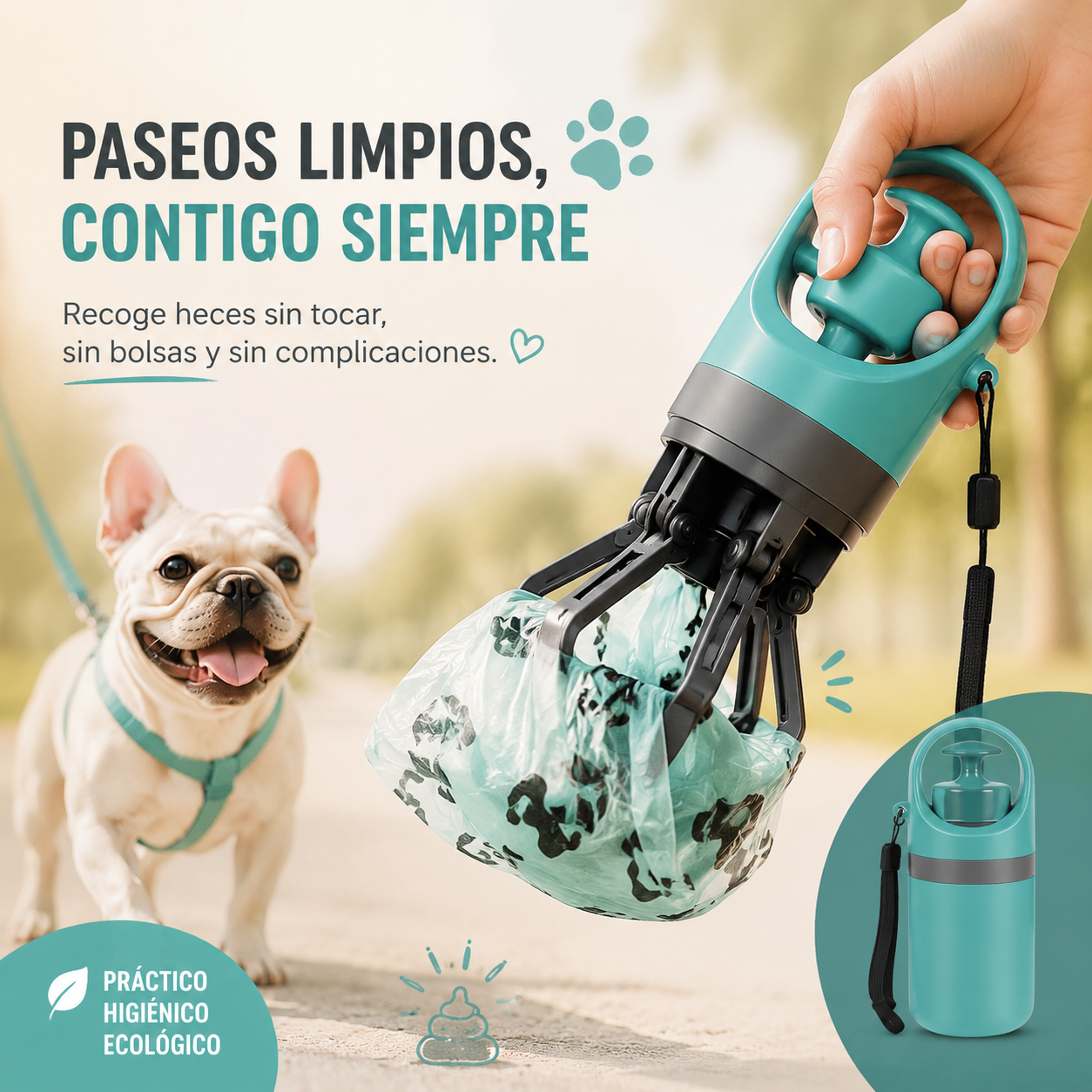 Recoge los desechos de tu mascota sin ensuciarte / Recogedor de excremento estilo araña
