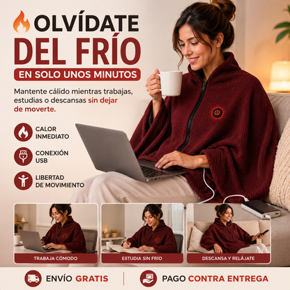 🔥 Manta Térmica Eléctrica USB | Calor Inmediato y Libertad de Movimiento