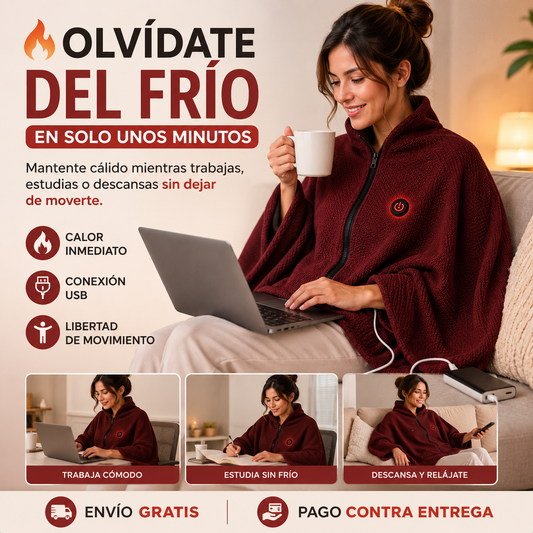 🔥 Manta Térmica Eléctrica USB | Calor Inmediato y Libertad de Movimiento