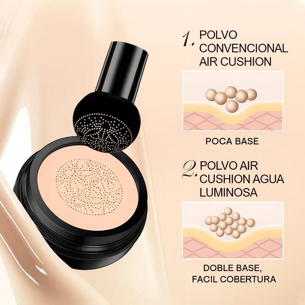 Base Cushion efecto filtro real — Cobertura impecable, piel ligera y luminosa al instante