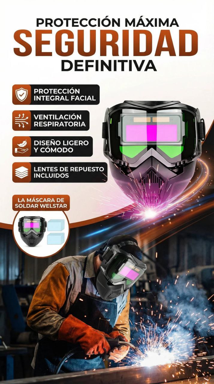 Mascara de soldadura inteligente con oscurecimiento automático/Protege tu vista mejora tu trabajo