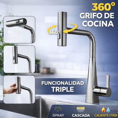 Grifo Multifuncional / Adaptador de grifo 360° con 4 funciones