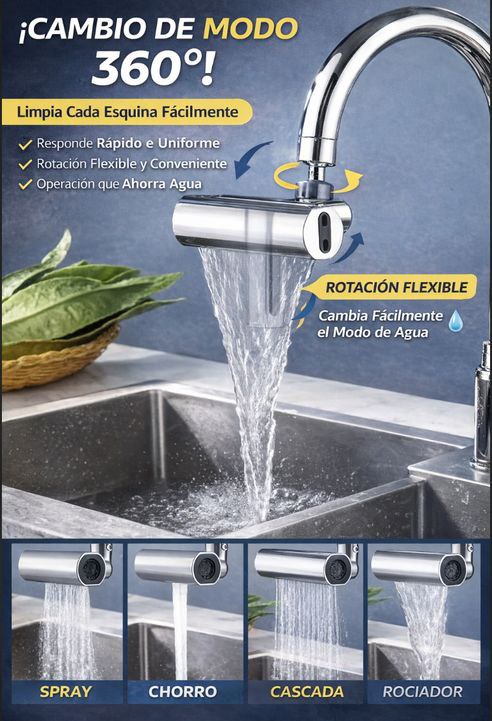 Grifo Multifuncional / Adaptador de grifo 360° con 4 funciones